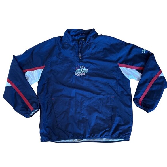 Grey Cup Football Jacket Reebok CFL 2008 XL Blue Quarter-Zip Windbreaker - Picture 1 of 10